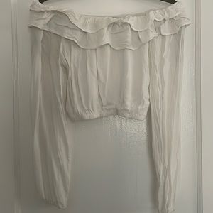 White off the shoulder crop top